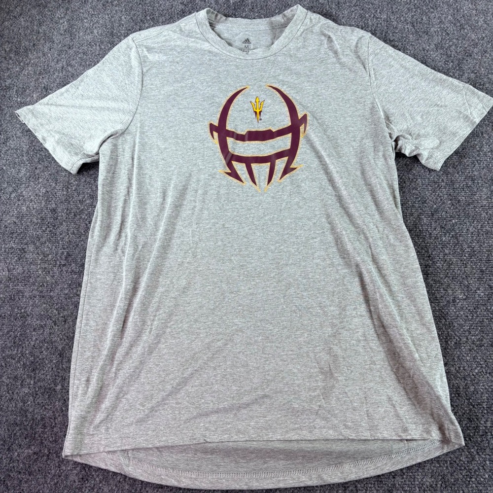 Adidas Arizona State Sun Devils T-Shirt Mens Medium Grey AEROREADY‎ NCAA ASU Tee